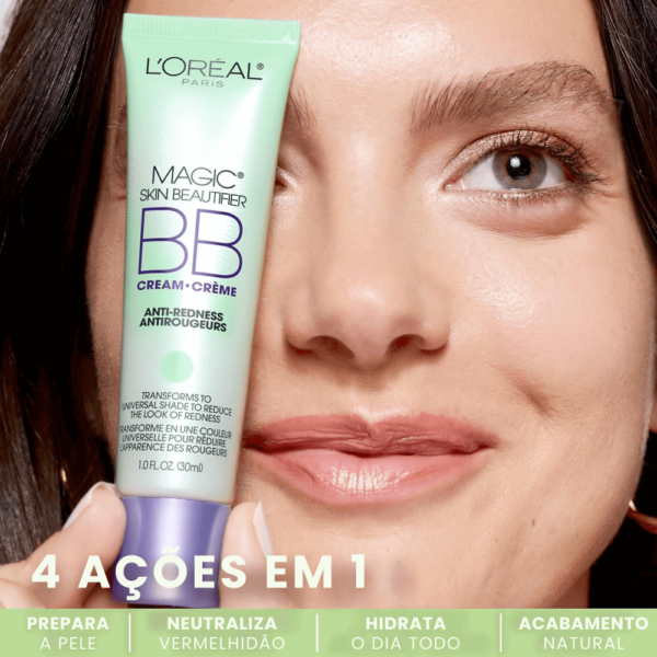 Base de Maquiagem BB Cream Magic Anti-Redness Loreal Paris Neutraliza Vermelhidão - Imagem 2