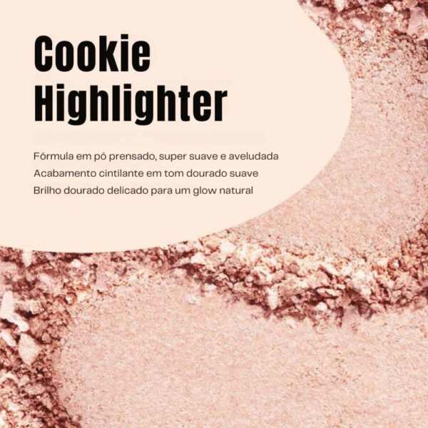 Benefit Cookie Highlighter   Pó Iluminador Golden Pearl, Brilho Sofisticado e Buildable - Imagem 4