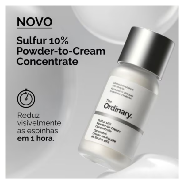 Concentrado Antiacne The Ordinary Sulfur 10% Powder-to-Cream   combate espinhas rápido - Imagem 7