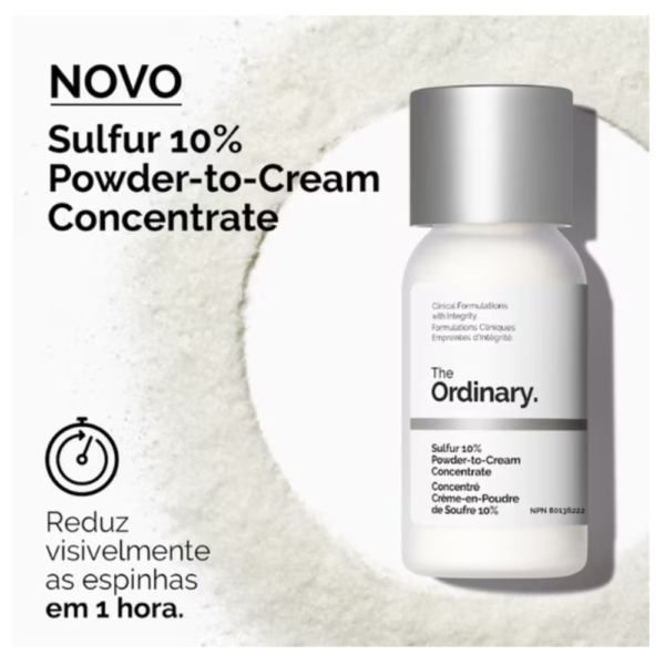 Concentrado Antiacne The Ordinary Sulfur 10% Powder-to-Cream   combate espinhas rápido - Imagem 4