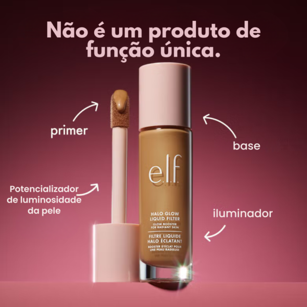 Base Iluminadora Halo Glow Liquid Filter e.l.f - Potencializador de Luminosidade com Efeito Glow Natural - Imagem 2