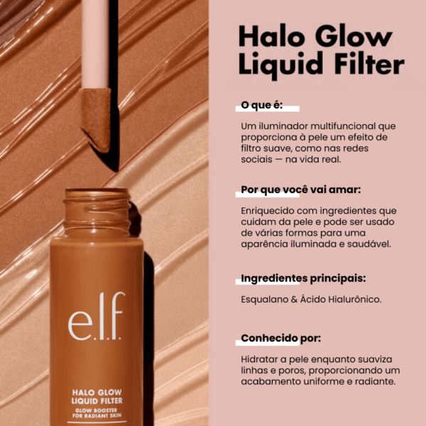 Base Iluminadora Halo Glow Liquid Filter e.l.f - Potencializador de Luminosidade com Efeito Glow Natural - Imagem 6