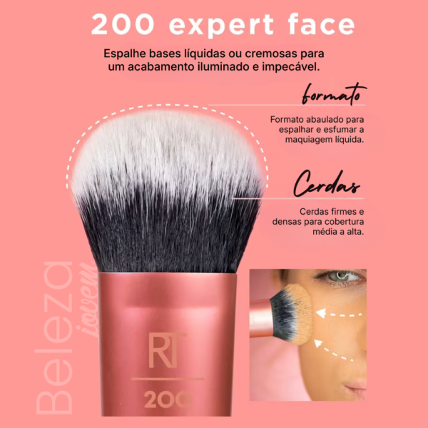 Real Techniques Pincel para Base Expert Face Brush RT200 - Aplicação de Base Líquida e Cremosa - Imagem 2